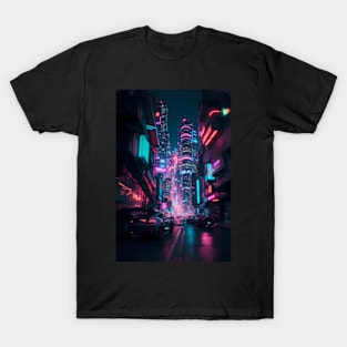 Futuristic Cyberpunk Neon City - Sydney T-Shirt